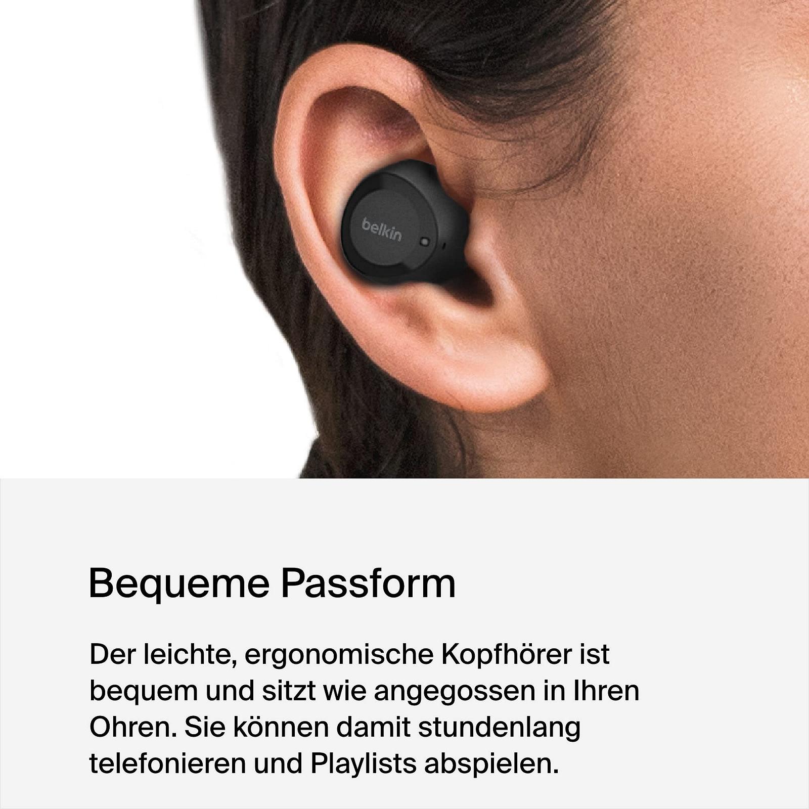 Вкладиші Belkin SoundForm Bolt True Wireless з мікрофоном, тривалість роботи батареї до 28 годин, режим моно, захист IPX4 від поту та бризок для iPhone, Galaxy, фото №5