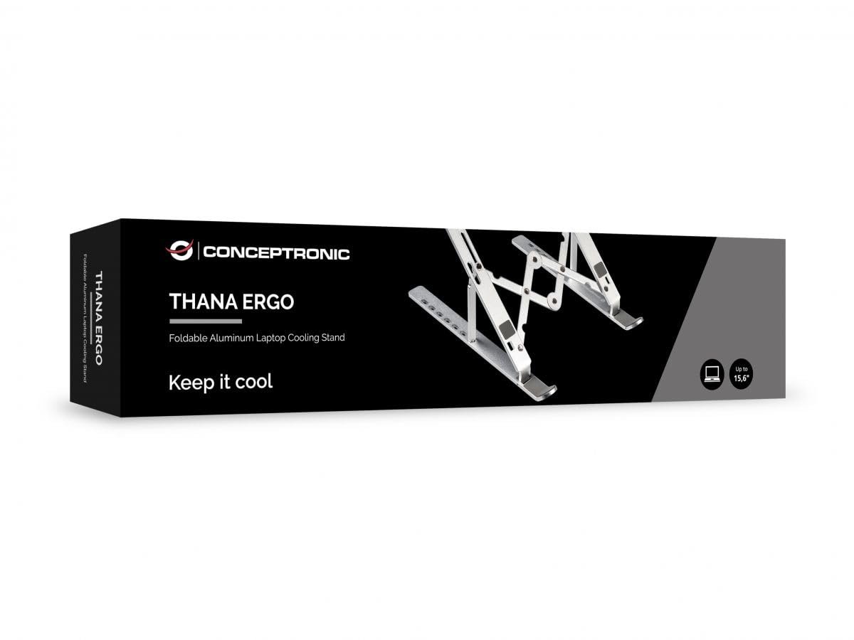 Подставка Охлаждения Conceptronic THANA04S (15.6 дюймов) Ergo Folding Laptop Cooling Stand Алюминий, фото №3