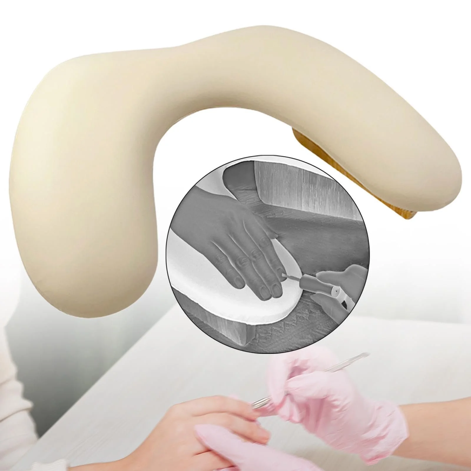 Подушка-подставка для рук Generic, молочно-белая, фото №5 Подушка-подставка для рук Generic, молочно-белая, фото №5