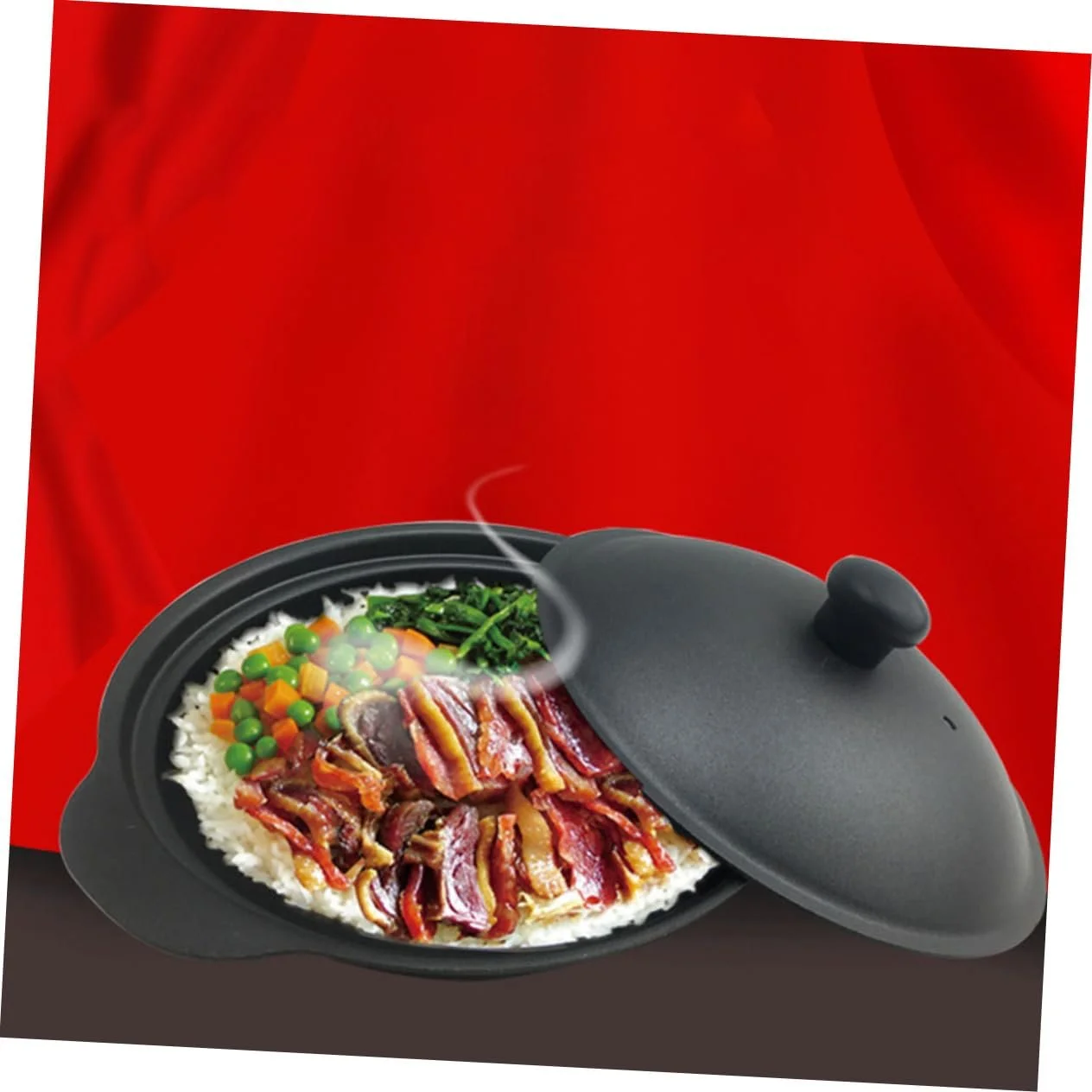 Глиняный горшок VALICLUD 22 cm термостойкий с крышкой, эргономичная ручка, фото №7