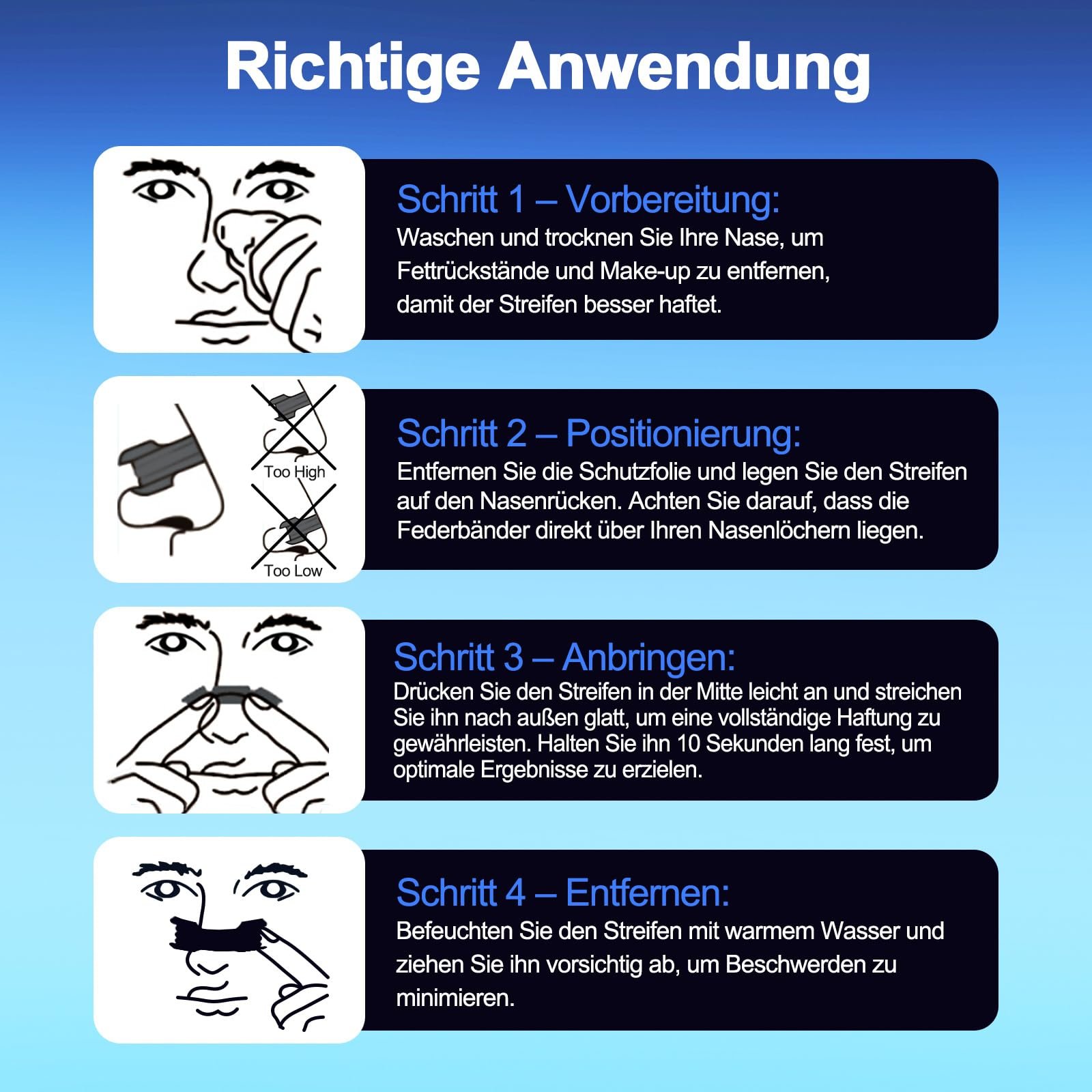 Пластирі для носа ZenithHome, 50 шт, проти хропіння, для спорту та сну, полегшують закладеність носа, полегшують дихання, покращують сон, фото №6