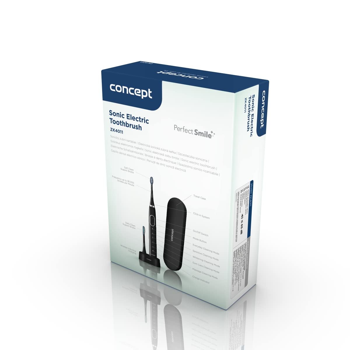 Електрична звукова зубна щітка CONCEPT Hausgeräte ZK4011 38 000 коливань/хв Дорожній чохол Чорна, фото №10