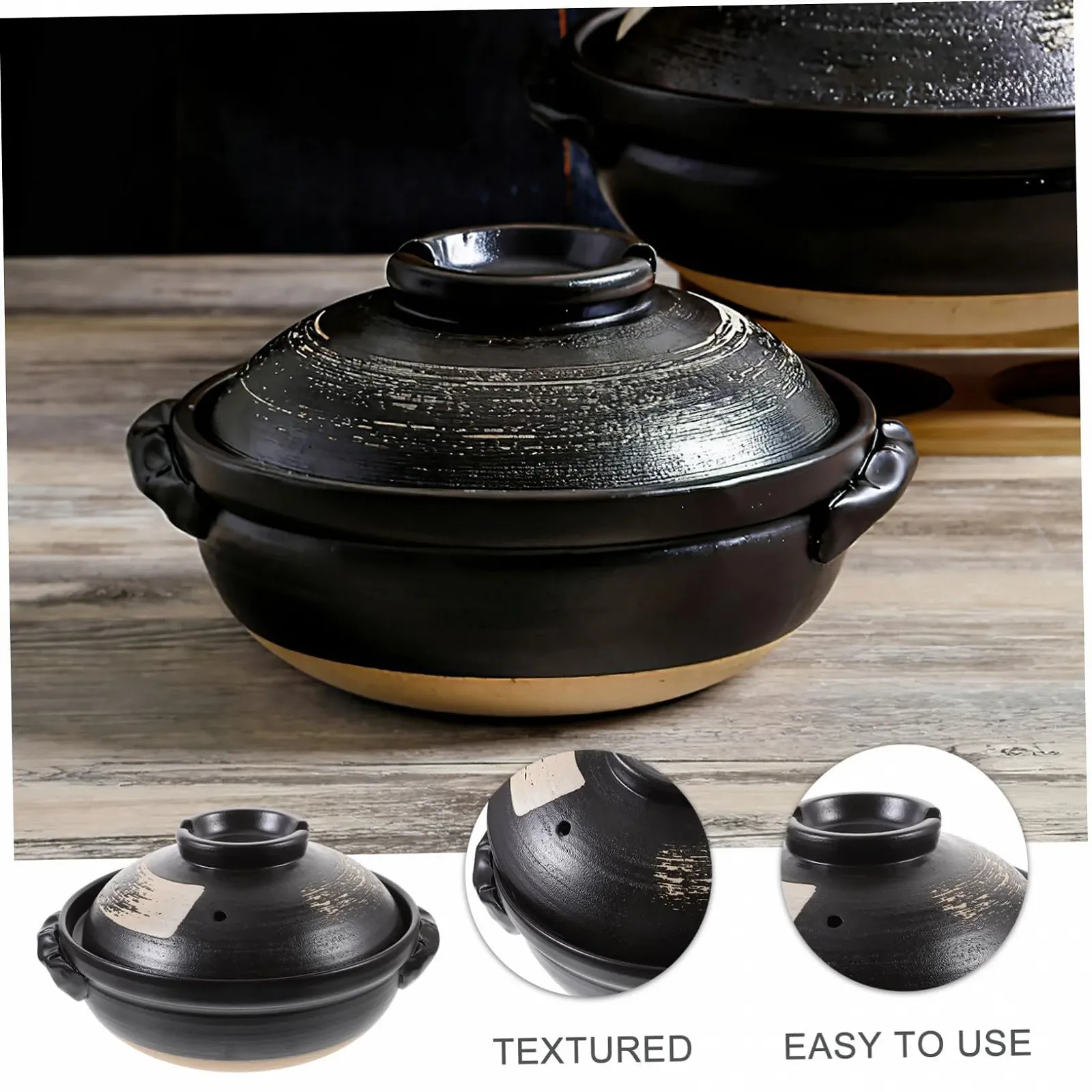 Кастрюля 900 мл Керамическая Глазурованная с вентиляционными отверстиями, фото №9