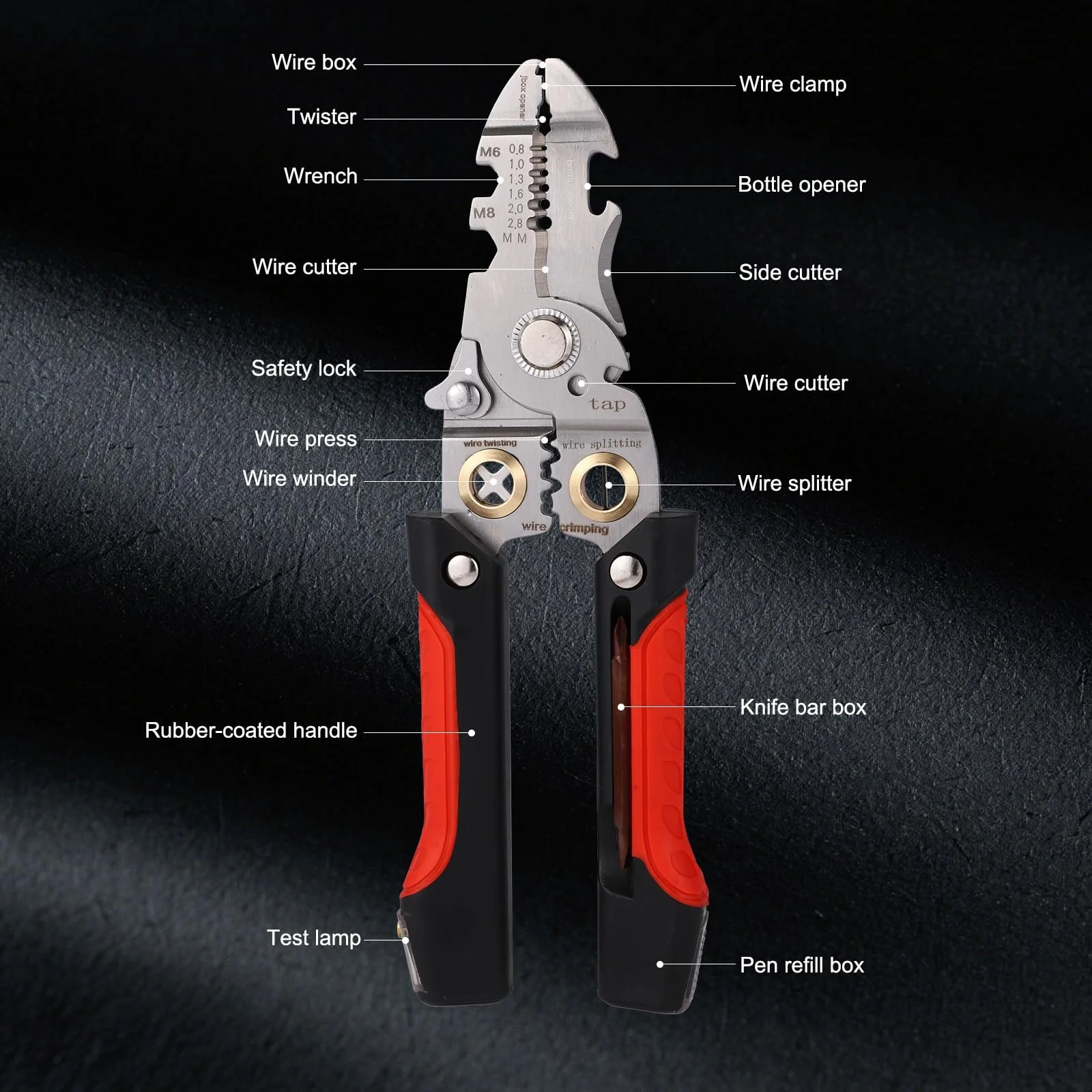 Стриппер 21-в-1 с функцией измерения тока 19 x 6 x 1.8 см, фото №4