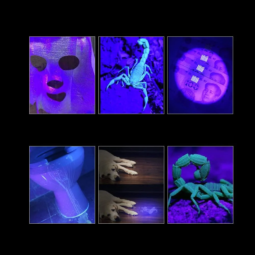 Ліхтар Karrong LED UV 395 нм Магнітний USB Перезаряджуваний COB Бічне світло Червоне світло 2200 mAh Акумулятор Водонепроникний Ультрафіолетова, фото №8