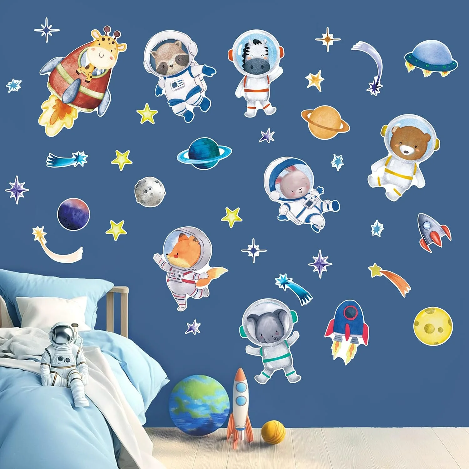 Наклейка на стіну HPNIUB Animals Astronaut 134 x 40 см Light Colour, фото №5