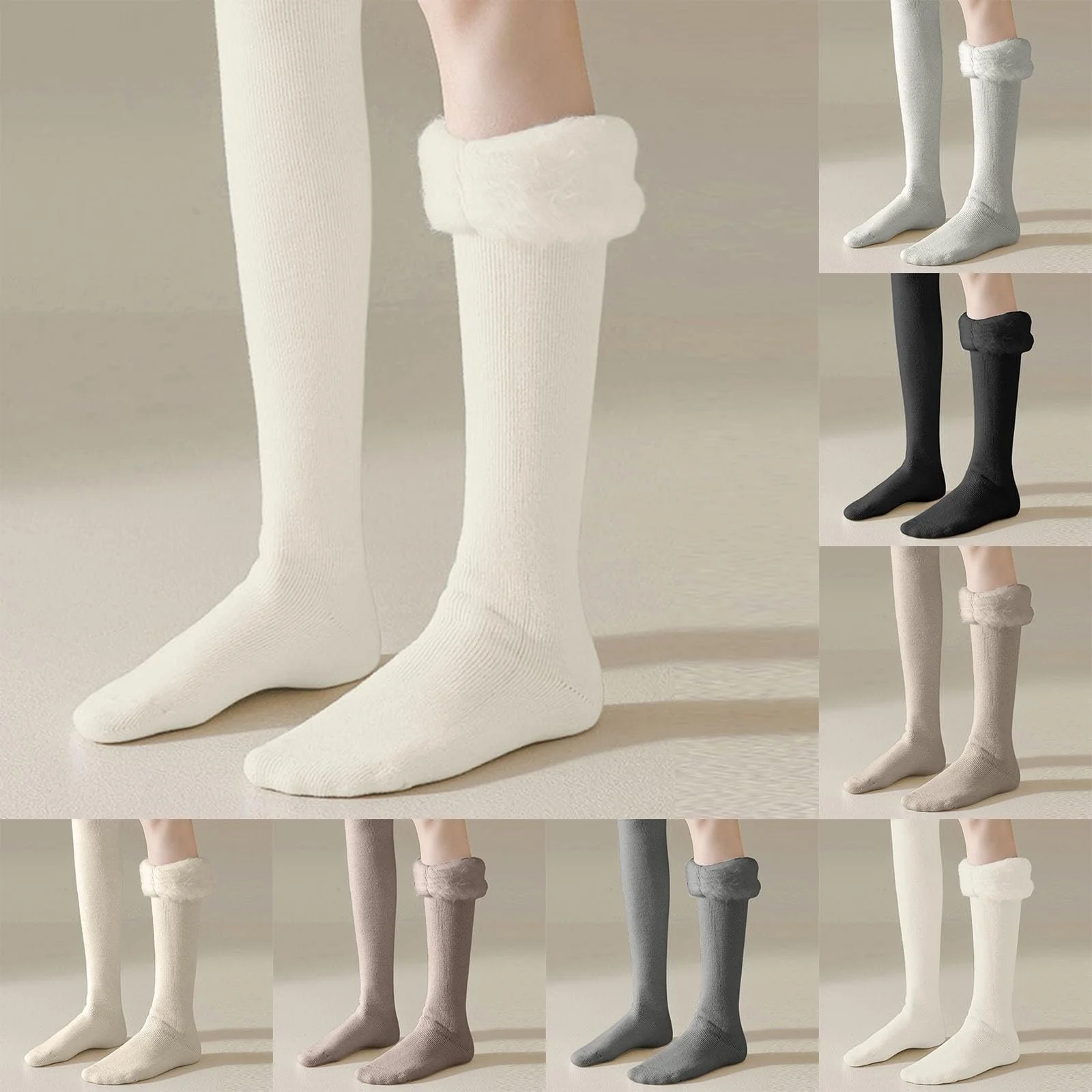 Жіночі зимові панчохи теплі товсті довгі зимові шкарпетки з високою халявою, фото №5 Жіночі зимові панчохи теплі товсті довгі зимові шкарпетки з високою халявою, фото №5