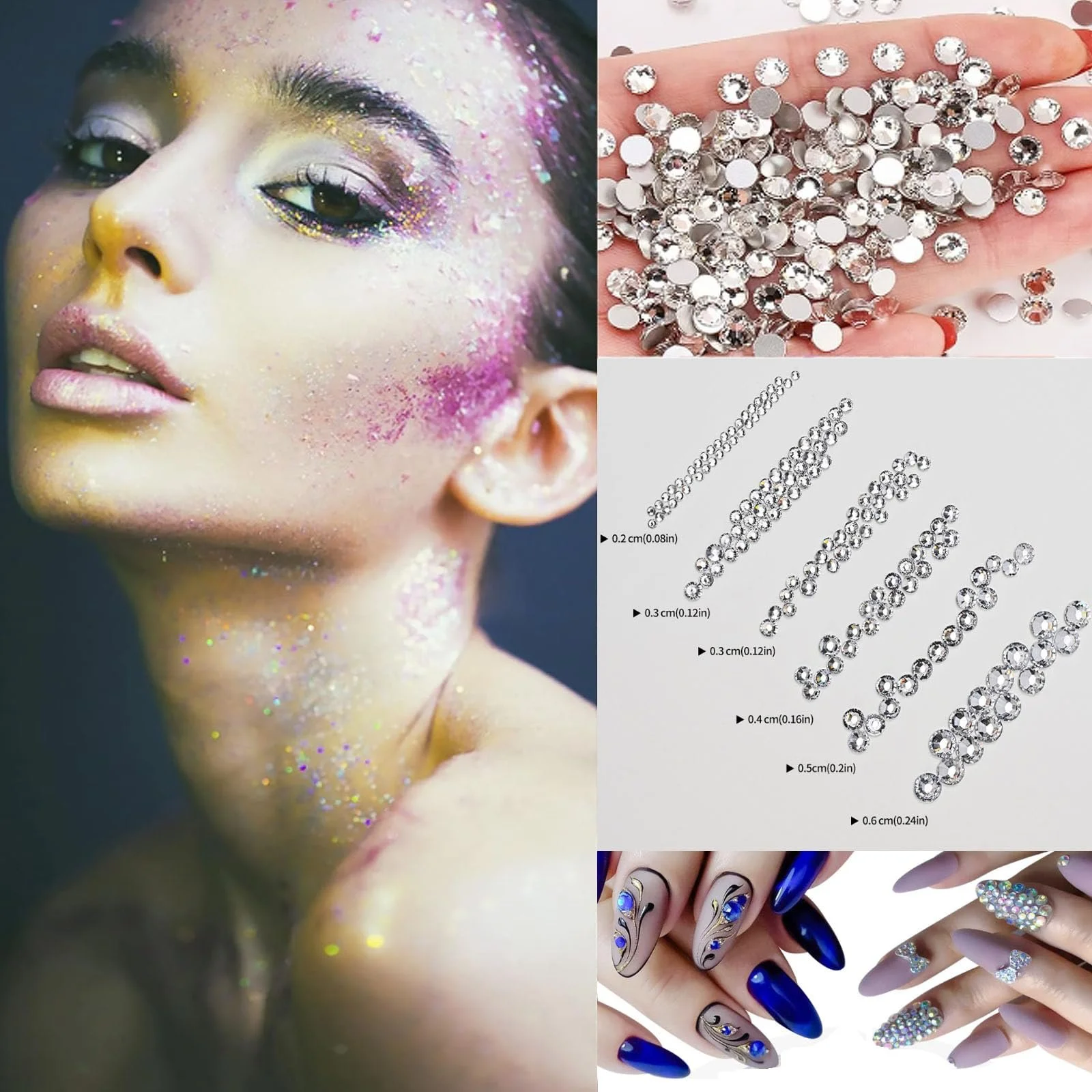 Перлини для нігтів 4 коробки Плоскі Стрази Бісер Аксесуари для дизайну нігтів, фото №3 Перлини для нігтів 4 коробки Плоскі Стрази Бісер Аксесуари для дизайну нігтів, фото №3