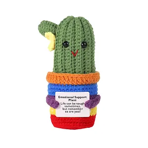 Купить Игрушка Вязаная Lasuroa Кактус Позитивный 13 см - Фото 1 Игрушка Вязаная Lasuroa Кактус Позитивный 13 см - Фото 1