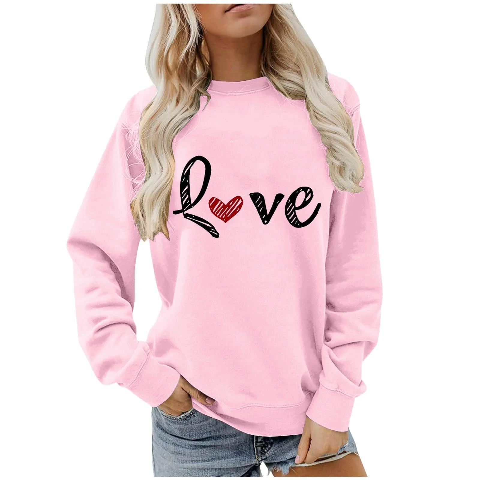 Женский свитшот Gwnauz с принтом букв, джемпер, уличная одежда на Рождество, День Святого Валентина, с длинными рукавами, с круглым вырезом, большого размера, повседневный пуловер, подарок, фото №2 Женский свитшот Gwnauz с принтом букв, джемпер, уличная одежда на Рождество, День Святого Валентина, с длинными рукавами, с круглым вырезом, большого размера, повседневный пуловер, подарок, фото №2