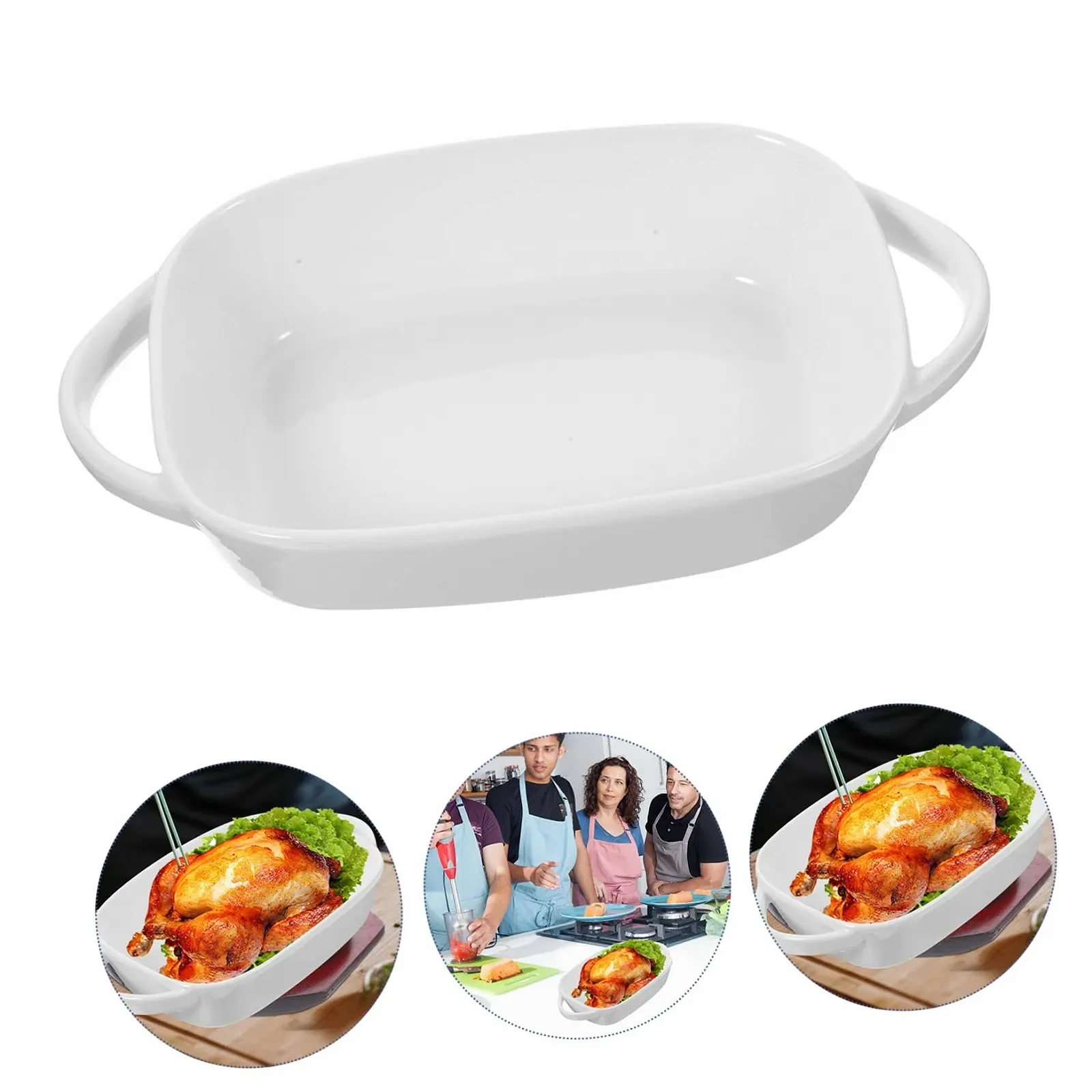 Форма для запекания SOIMISS керамическая с двойными ручками Универсальная, фото №4