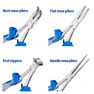 Набор плоскогубцев SPEEDWOX с удлиненными ручками, 4 шт., с ящиком для хранения, мини-набор плоскогубцев, прецизионные кусачки для проволоки, тонкие плоскогубцы для труднодоступных мест, высокий рычаг, инструменты для механических работ synthetic.ua - Фото 1