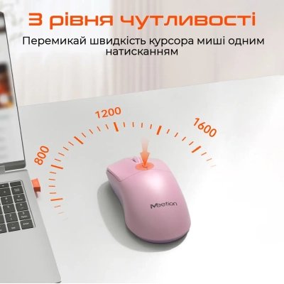 Мышка Meetion R546 Wireless Pink (MT-R546-P), фото №4 Мышка Meetion R546 Wireless Pink (MT-R546-P), фото №4