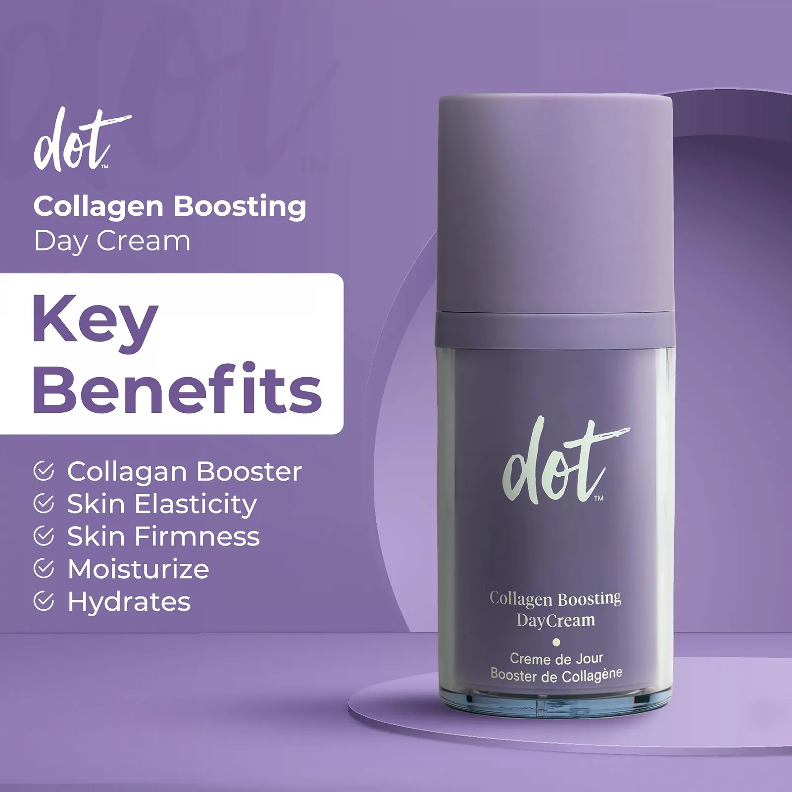 Денний крем dot Collagen Boosting з Feminage зволожувальний проти зморшок дорожній формат 1.7 унції, фото №3