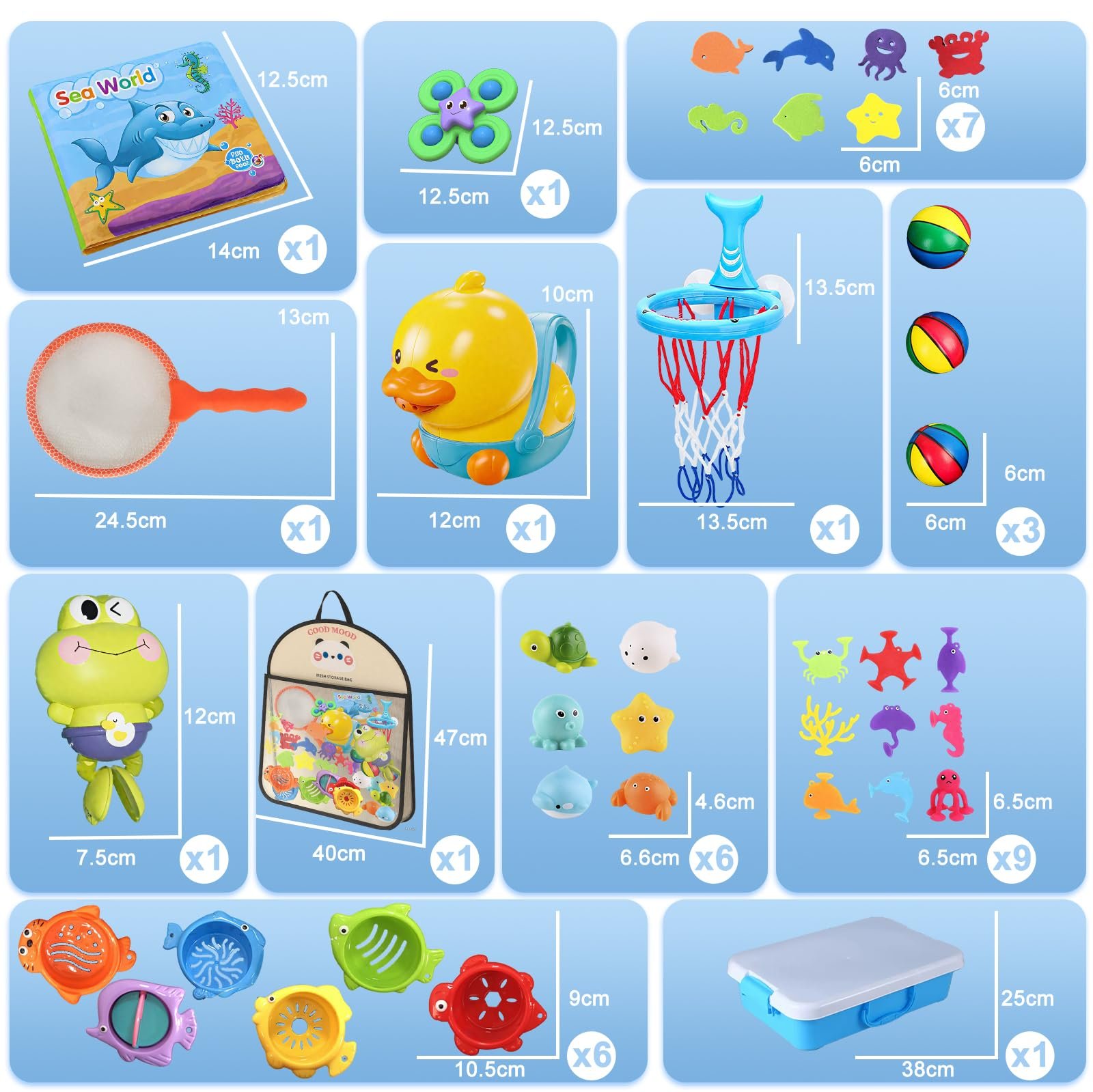 Игрушка для ванной Montessori, 38 штук., фото №2