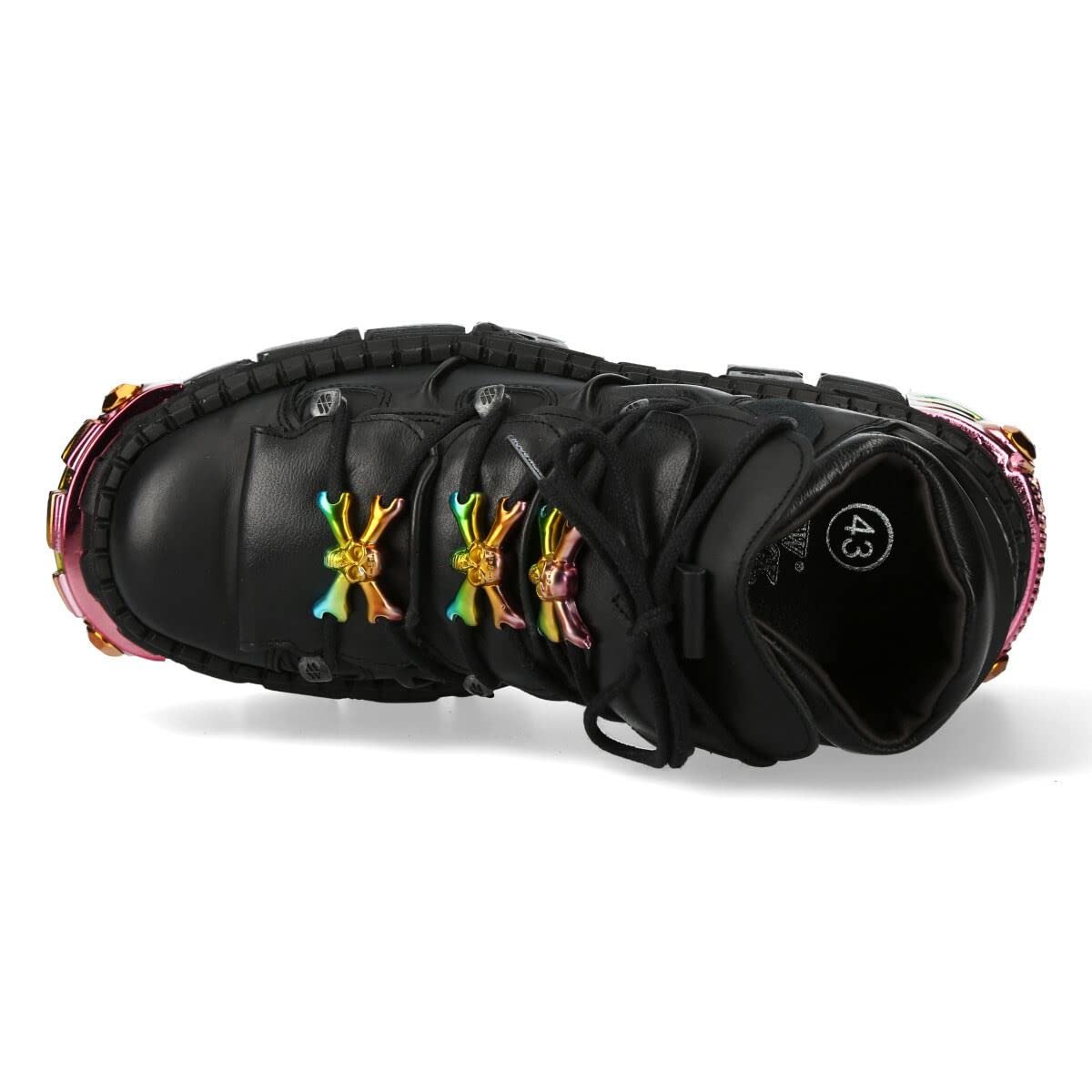 Черевики New Rock WALL106-S23 Унісекс Металік Чорний Шкіра Платформа Готика Рок, фото №8 Черевики New Rock WALL106-S23 Унісекс Металік Чорний Шкіра Платформа Готика Рок, фото №8