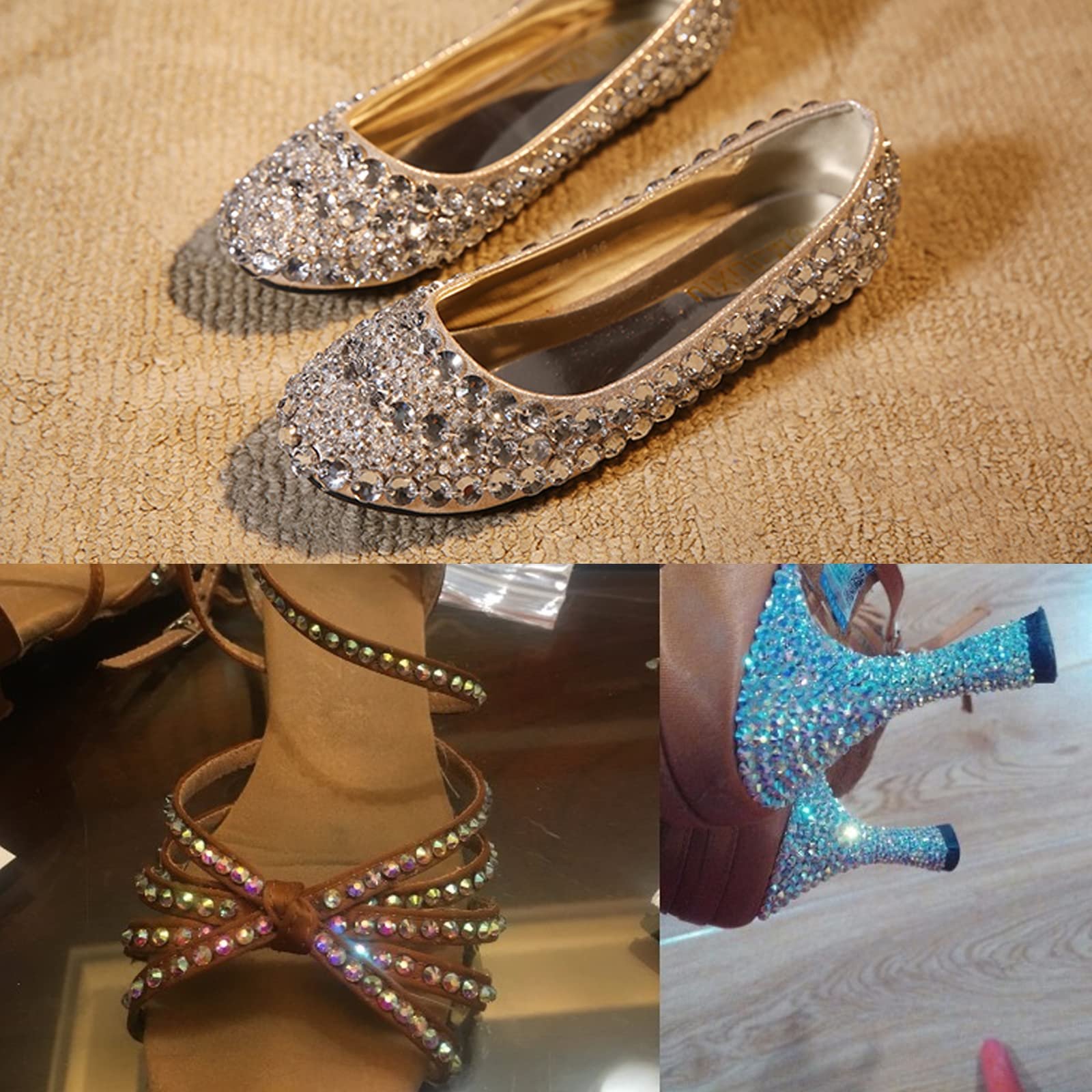 Стразы для ногтей Crystal Gems Flat Back SS4 6 8 10 12 16 Round Glitter Diamonds 3D, фото №6