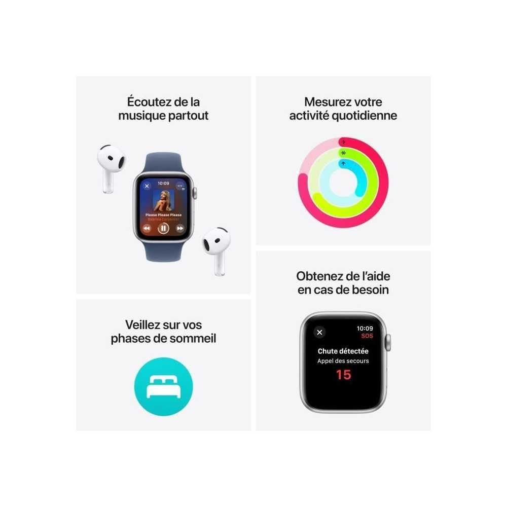 Смарт-годинник Apple Watch SE (2nd Generation) GPS + Cellular 44мм Алюмінієвий корпус Полярна зірка Спортивний ремінець Полярна зірка (S/M), фото №3