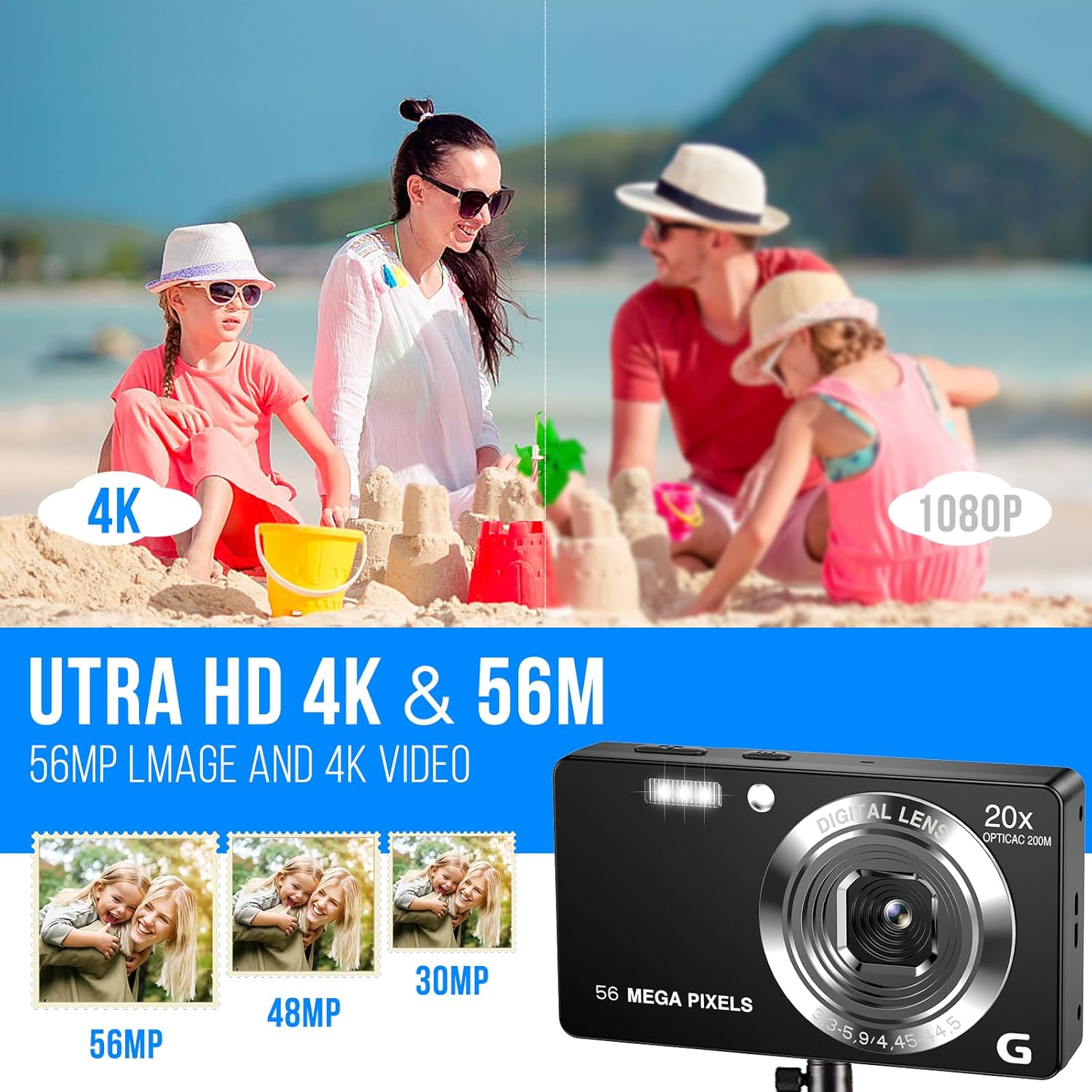 Фотоаппарат Fayibuy F5 56Мп / 4K / 20Х зум / Черный, фото №3