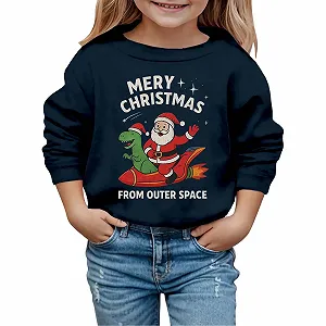 Детский праздничный пуловер с круглым вырезом для девочки с принтом, мягкий и удобный повседневный верх synthetic.ua - Фото 1