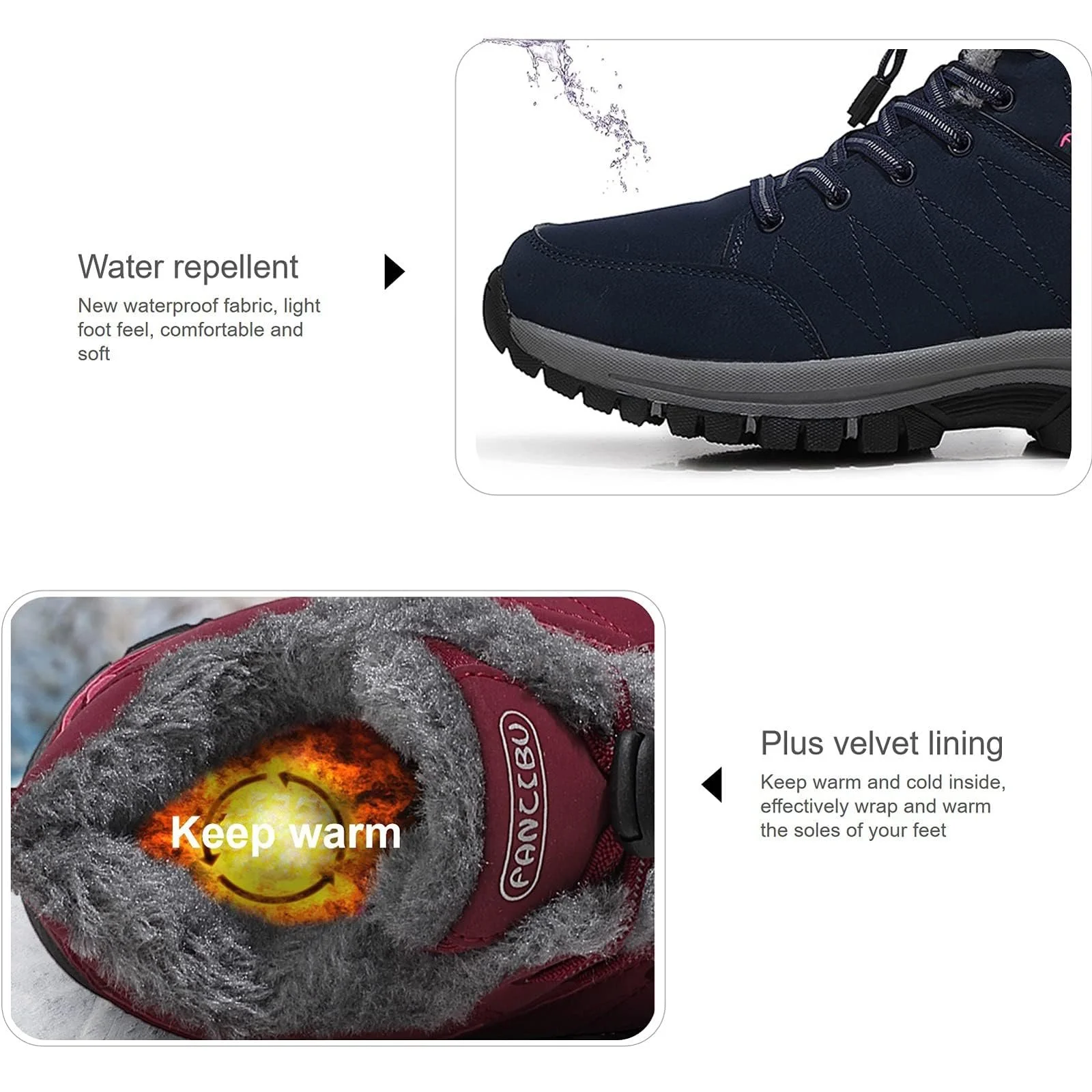 Мужские зимние ботинки ZHNSHM Утепленные мехом, фото №3