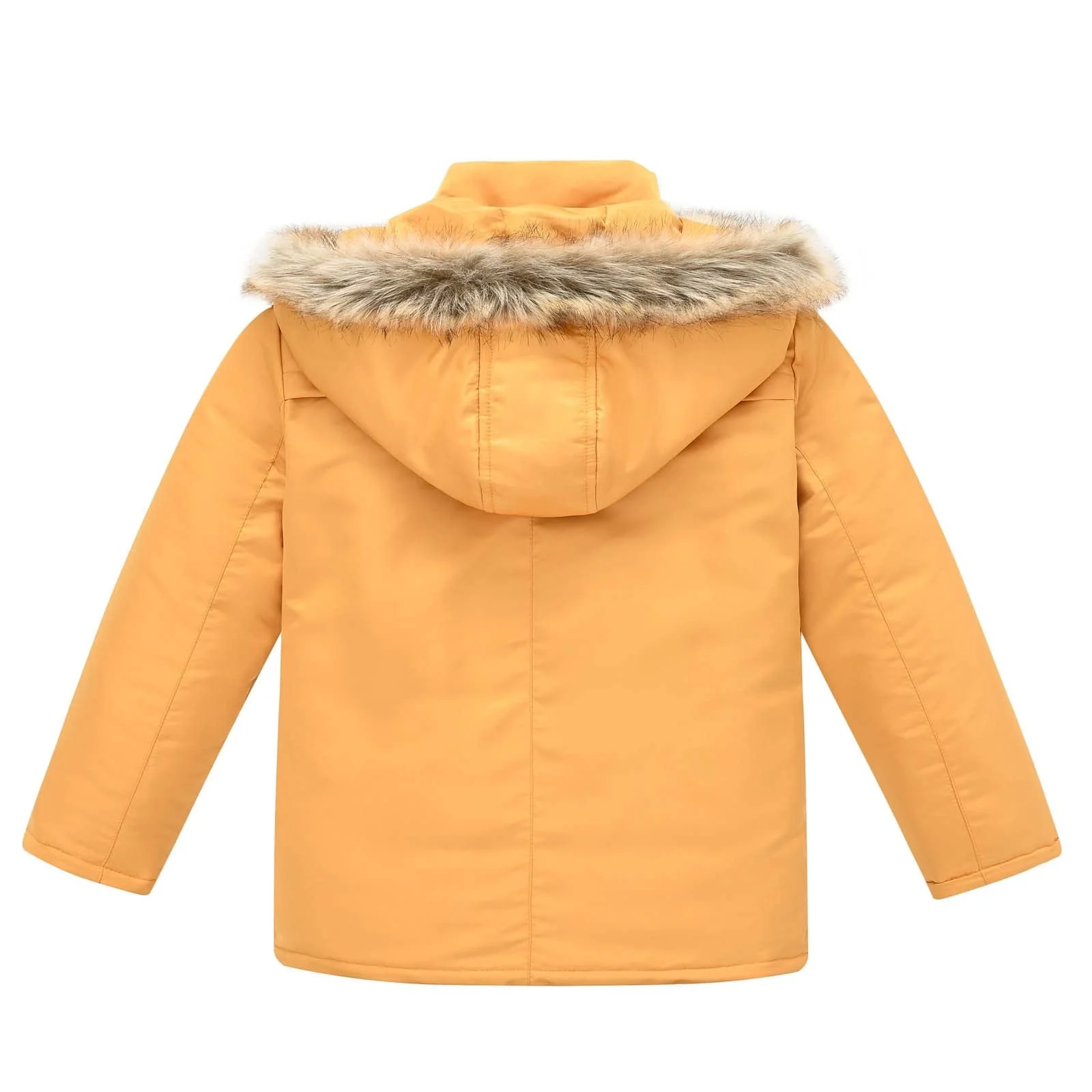 Пальто зимове для хлопчиків з капюшоном, кишенями, вітрозахисне, тепле, фото №4