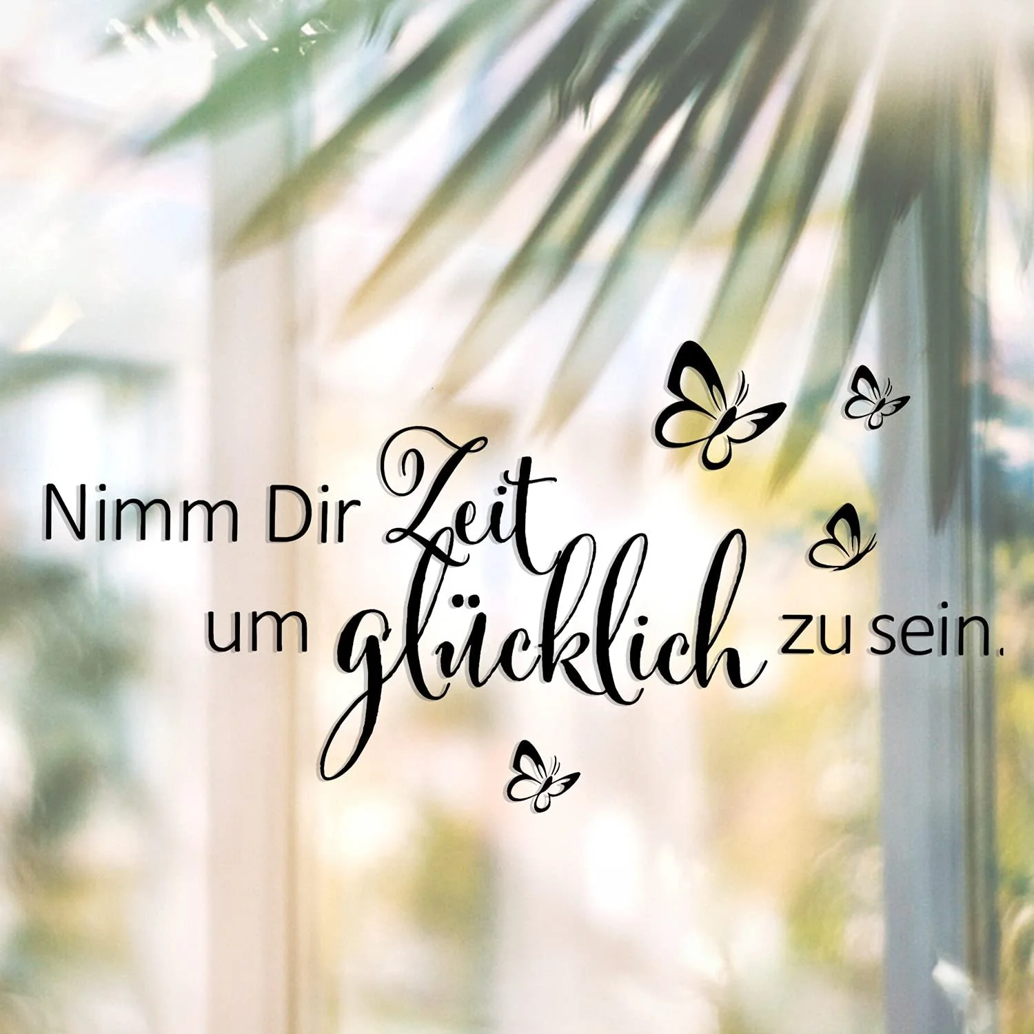 Наклейка на стіну Butterflies Take Time To Be Happy Чорна 36 x 80 см, фото №8