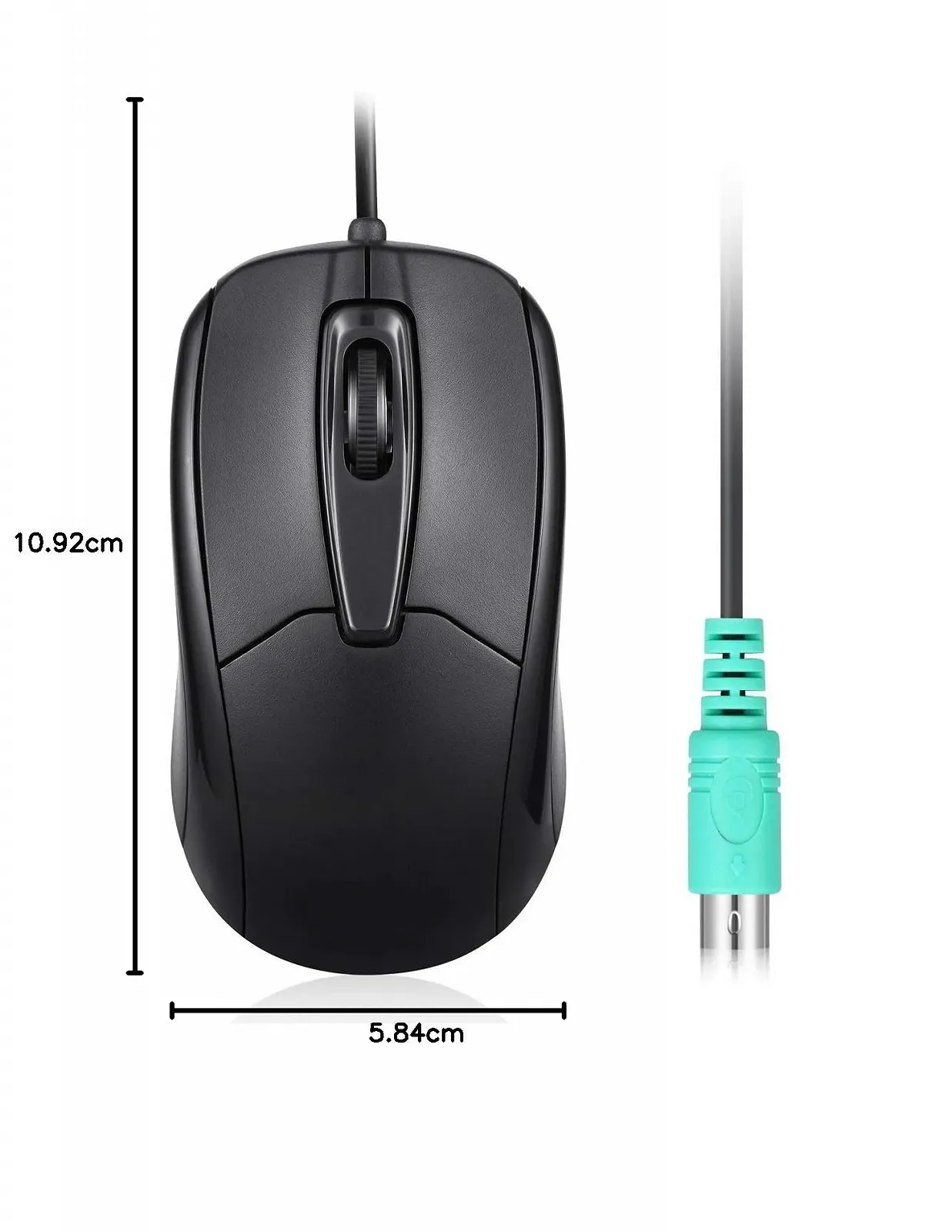 Мышь проводная Perixx Perimice-209 P PS2 с колесом прокрутки, 1000 DPI, оптическая, кабель 1,8 м, черная, фото №8