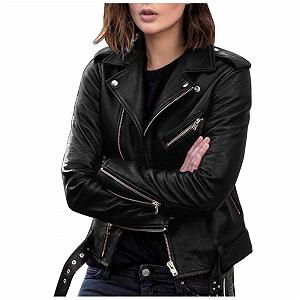 Кожаная Куртка Yowablo Приталенная - Фото 1