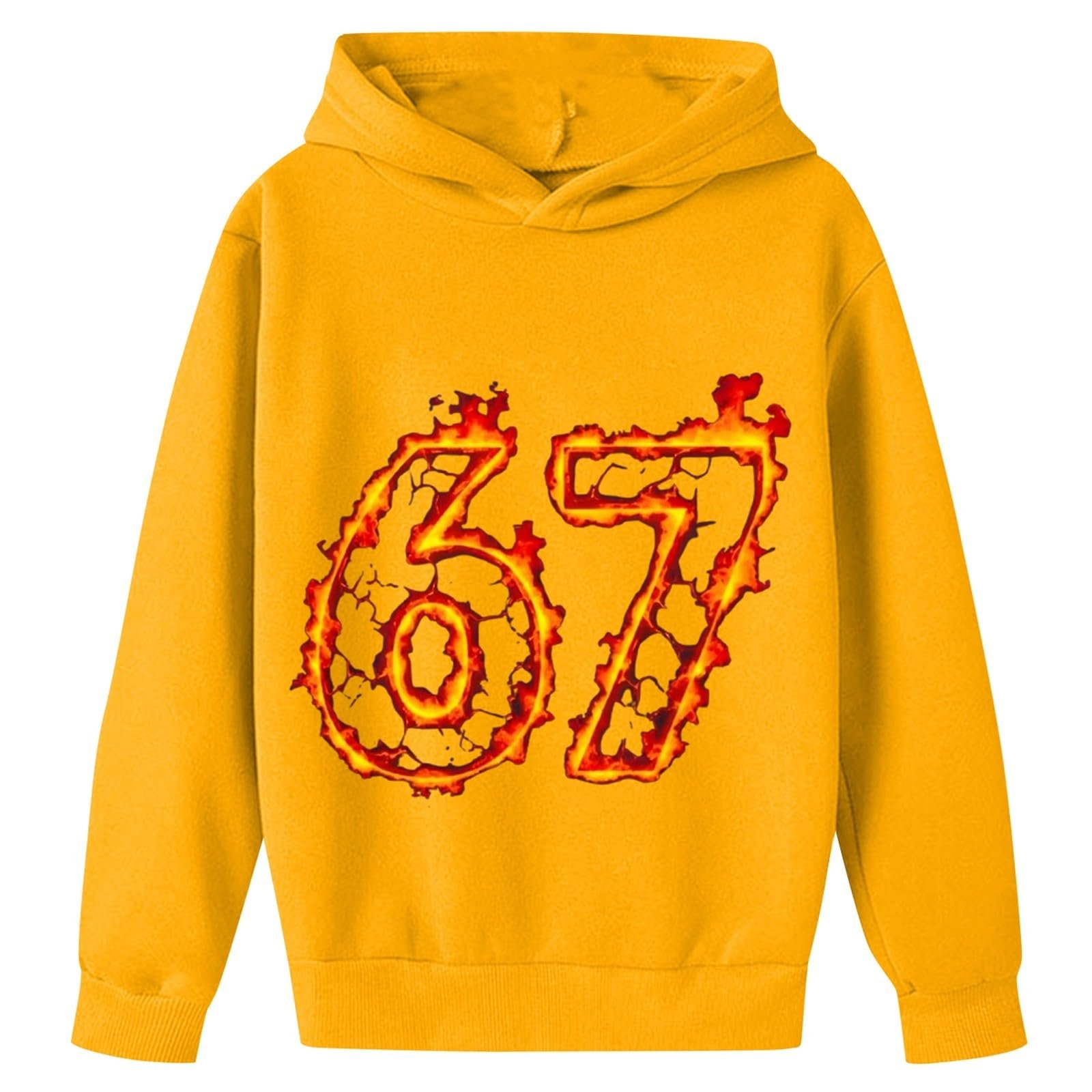 Худи Generisch 67 Six Seven Детский Забавный Худи для Мальчиков Девочек Однотонный 6 7 Meme-Костюм, фото №4