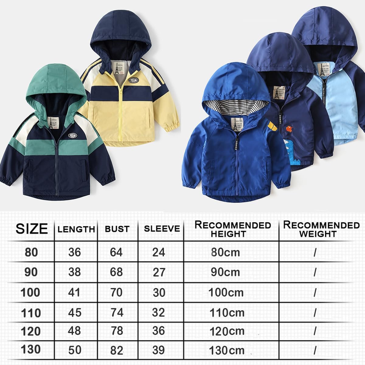 Куртка Linboo для маленьких хлопчиків, вітрозахисна з капюшоном, фото №4