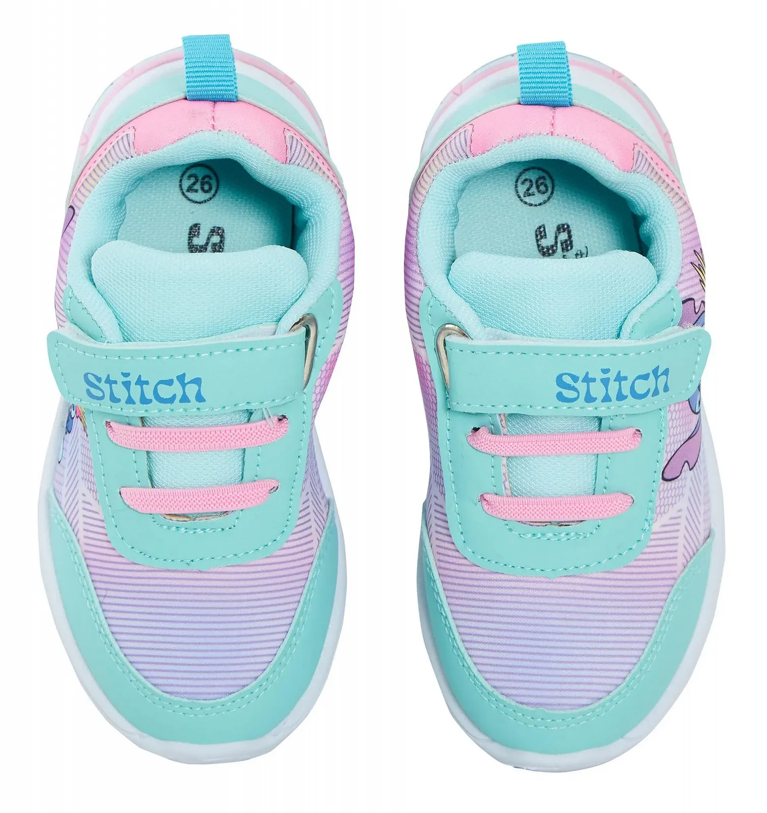 Кроссовки Disney Stitch с подсветкой для девочек, детские, застежка Easy Touch, светодиодные, фото №4