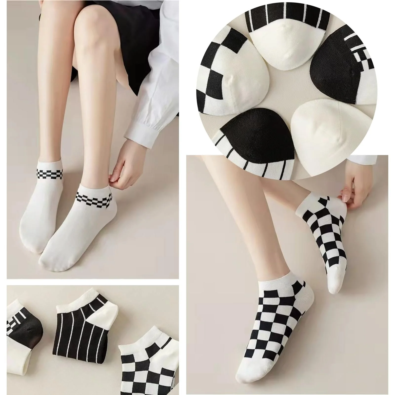 Женские носки Тип Спортивные носки 39-42 полосатые и клетчатые - 10 пар, фото №7 Женские носки Тип Спортивные носки 39-42 полосатые и клетчатые - 10 пар, фото №7