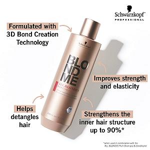 Кондиционер Schwarzkopf BlondMe Keratin Restore For All Blonde Tones 1000 мл synthetic.ua - Фото 1
