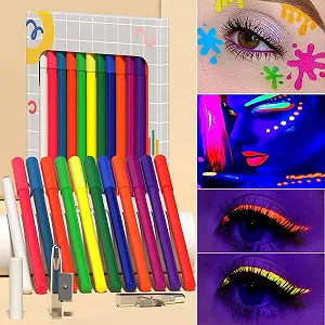 Карандаш Ofanyia UV Glow Neon, 12 цветов, матовая, цветная, Водостойкий, долговечная, радужная, для макияжа глаз, для женщин и девушек (UV Glow Set) synthetic.ua - Фото 1