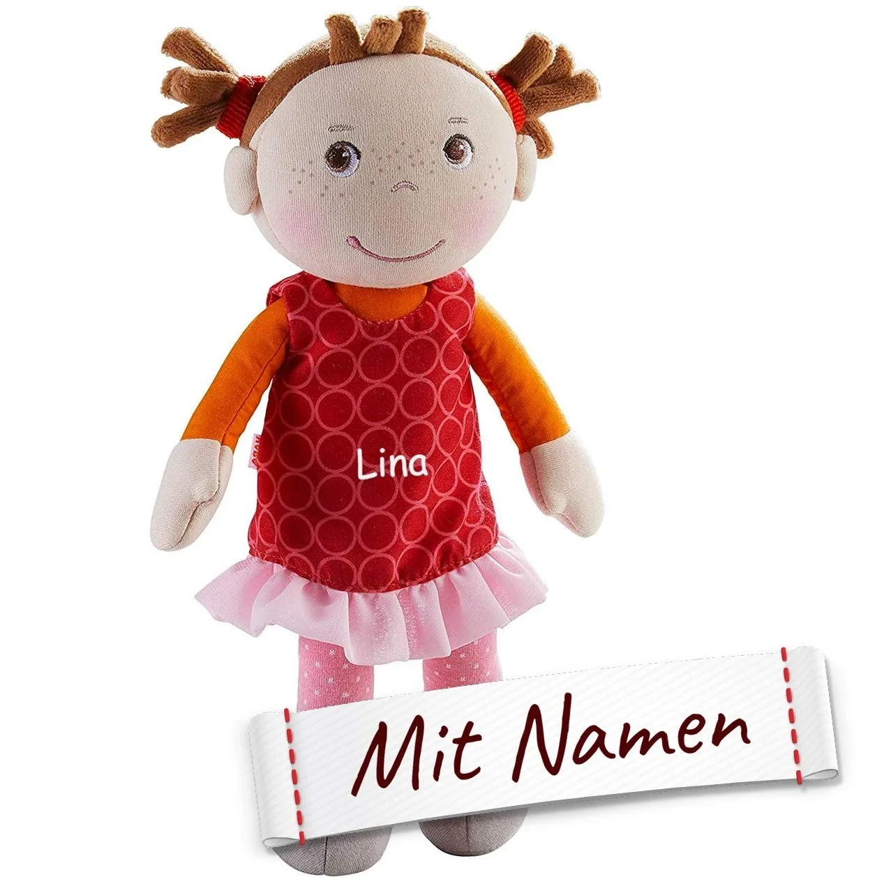 Тряпичная кукла HABA с вышитым именем Красный, фото №1