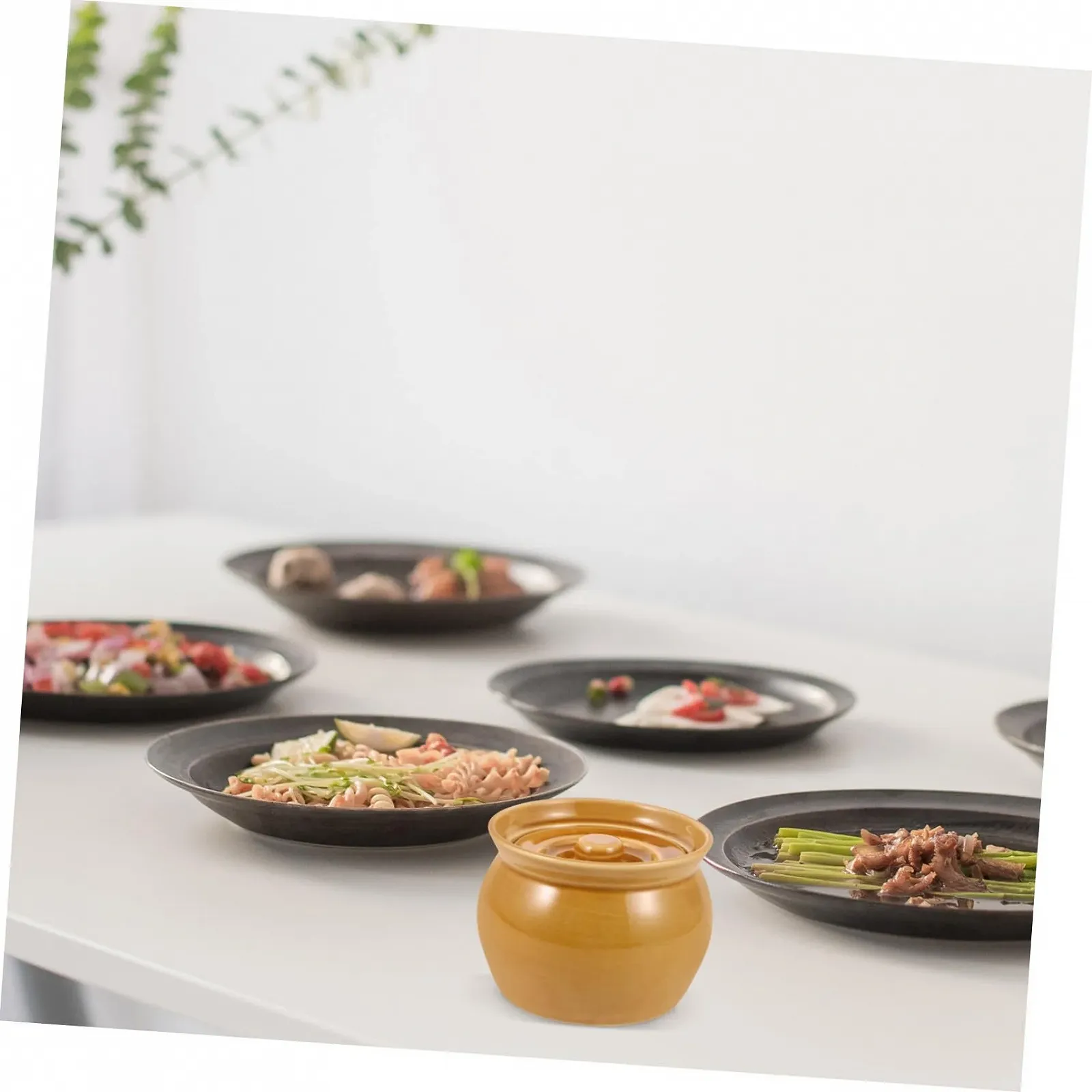 Каструля-керол PRETYZOOM керамічна з кришкою мала для супу та каші, фото №3