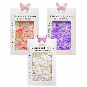 3D Прикраса для нігтів Серце ведмедик метелик квітка стрази 150 шт - Фото 1