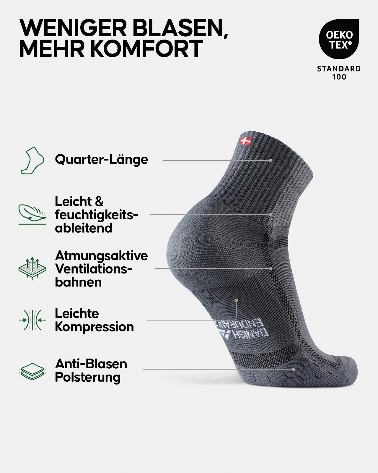 Шкарпетки спортивні DANISH ENDURANCE Quarter, 5 пар, фото №2