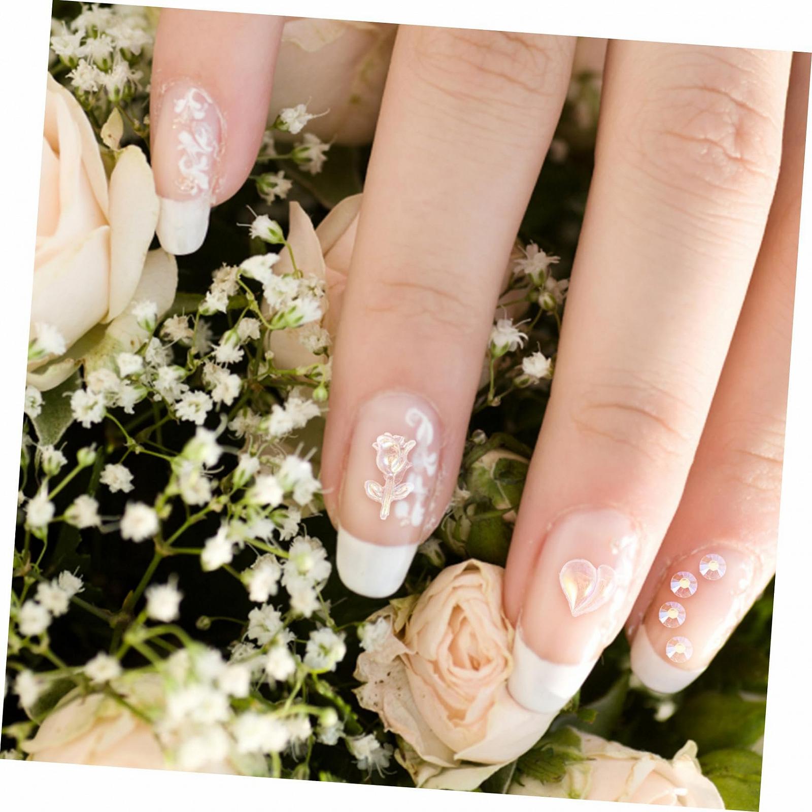 Украшения для ногтей Healvian 4 лепестка со стразами для DIY маникюра. Небольшие украшения для нейл-арта, украшения для ногтей для женщин и рукоделия, фото №8