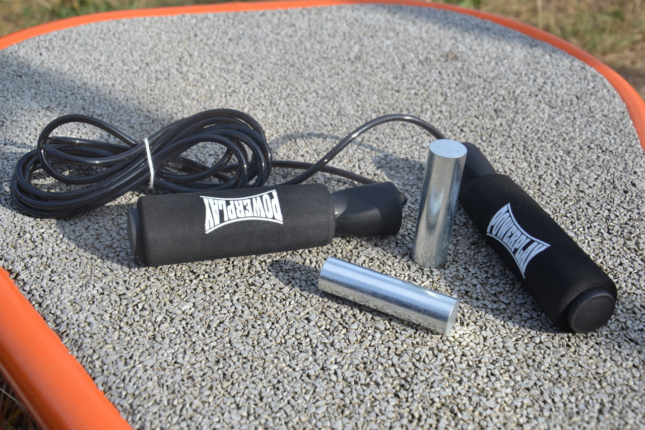 Скакалка швидкісна PowerPlay 4211 X ROPE з обтяжувачами (120г*2) Чорна 3м, фото №9