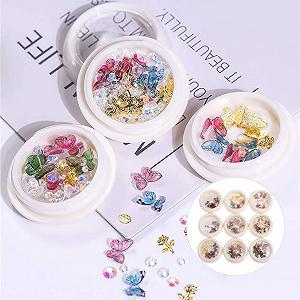 Метелики Minkissy 9 коробок 3D у формі барвистих метеликів для DIY прикраси манікюру synthetic.ua - Фото 1