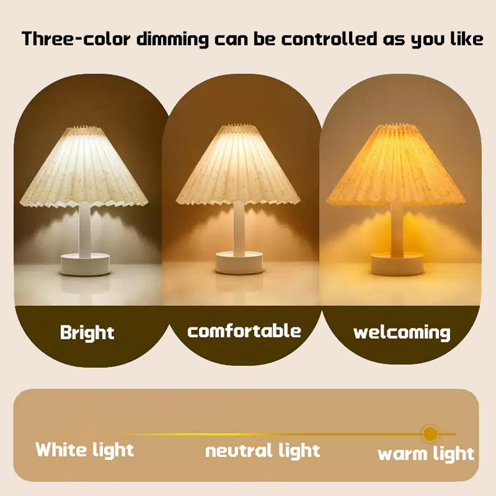 Настільна лампа LED 2-в-1 акумуляторна сенсорна 4.2 Вт з тканинним плафоном бежева, фото №3