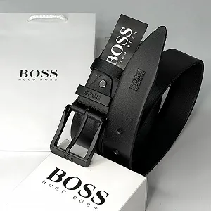 Чоловічий шкіряний ремінь BOSS, з чорною пряжкою ціна на synthetic.ua - Фото 1 Чоловічий шкіряний ремінь BOSS, з чорною пряжкою synthetic.ua - Фото 1