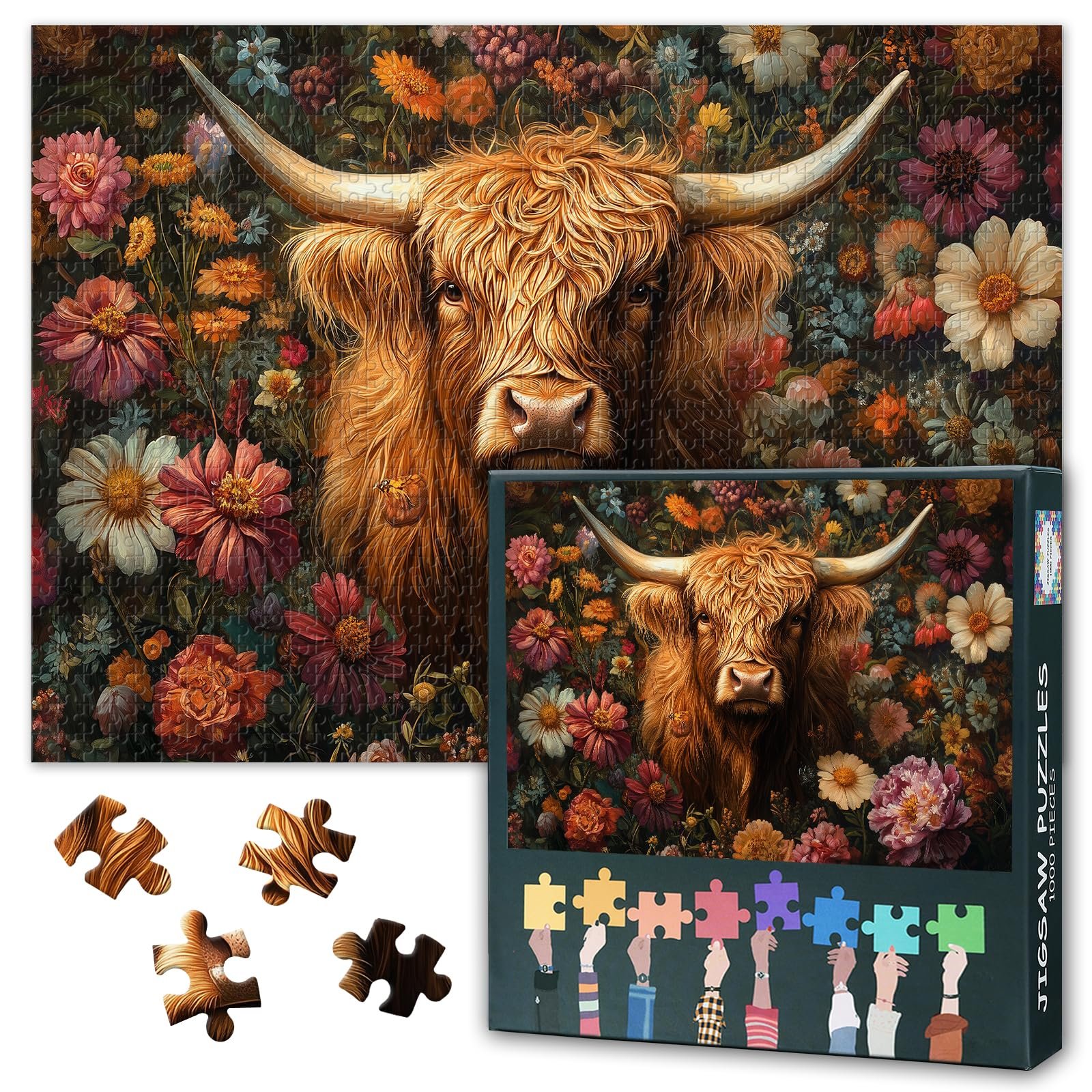 Пазл Scottish Highland Cattle 1000 деталей 50 x 70 см, фото №1