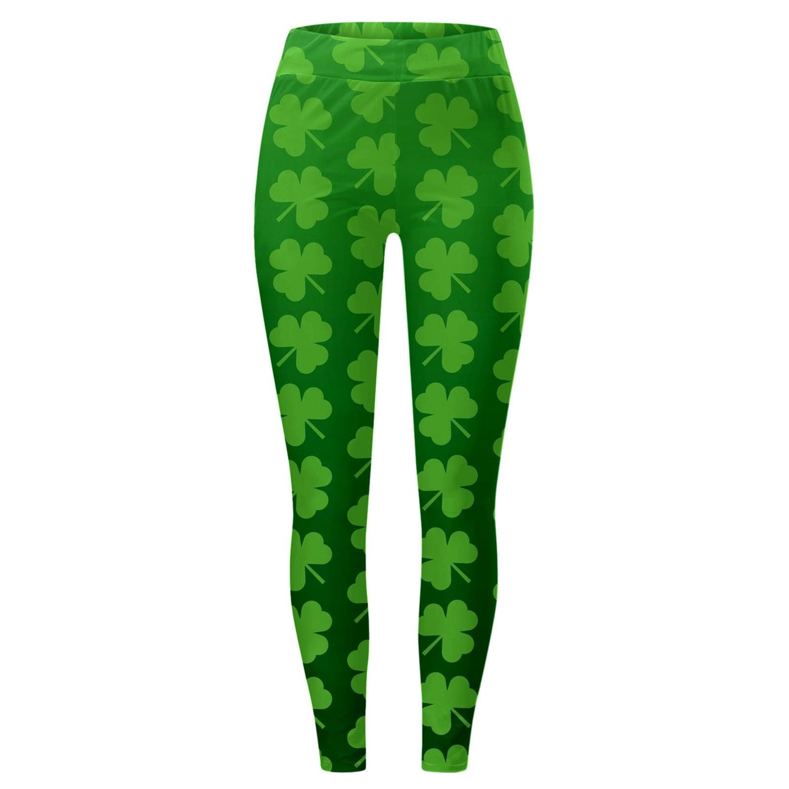 Легінси St. Patricks Day Жіночі Легінси з високою талією Зелений Непрозорі Спортивні Для йоги з принтом Shamrock Довгі Спортивні Легінси Для Йоги та Фітнесу на День Святого Патрика, фото №4