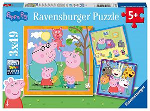 Пазл Ravensburger Children's Puzzle Peppa Pig 05579 Peppa's Family and Friends 3 x 49 элементов - Фото 1