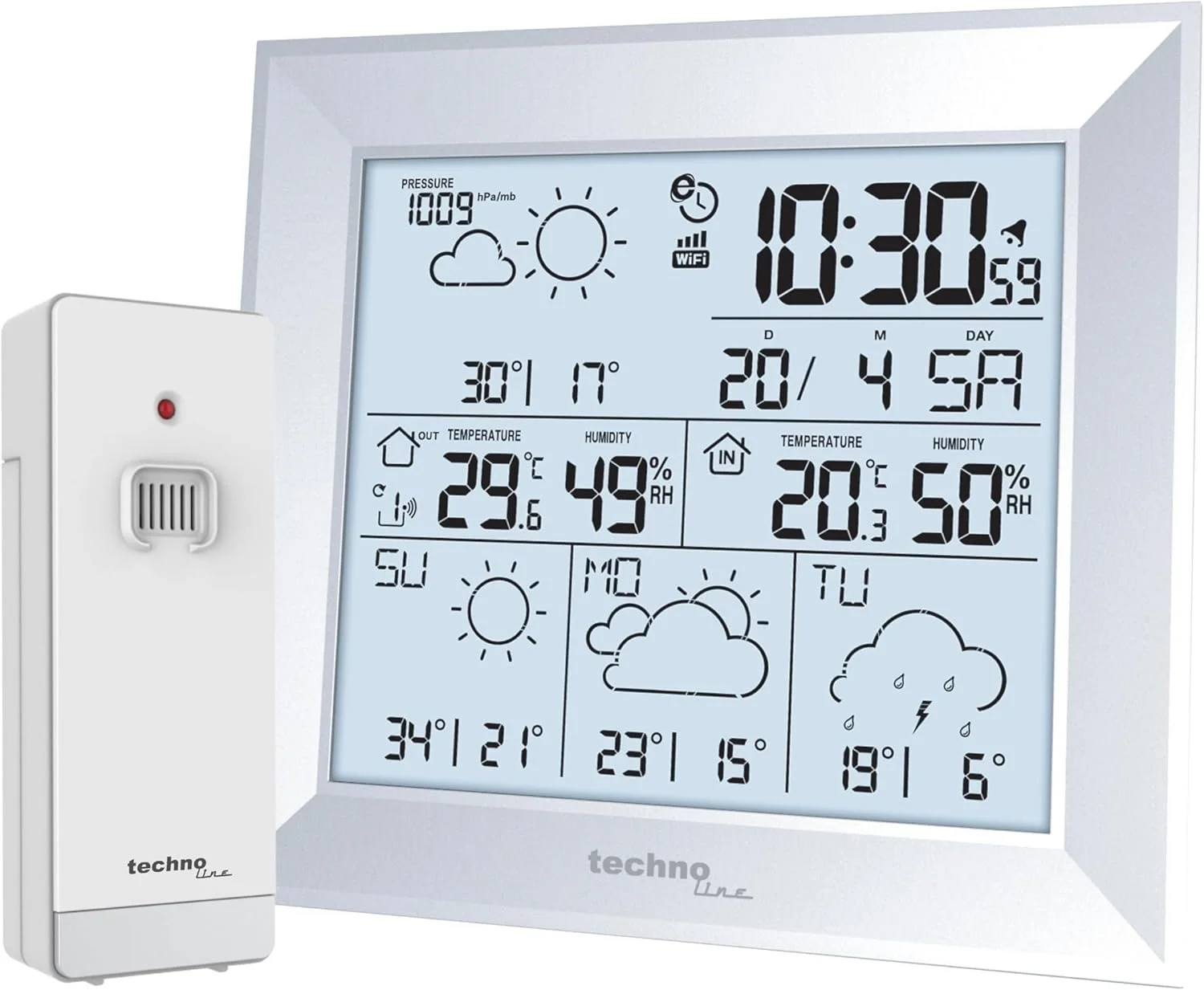 Метеостанція Technoline Direct Weather WD2000 інтернет з додатком Direct Weather, WLAN, прогноз на 4 дні, фото №1
