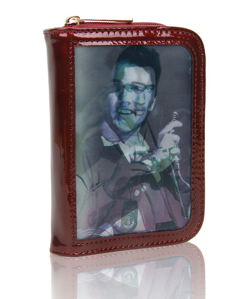 Кошелек Elvis Presley Женский Бифолд Маленький 15 x 10.5 x 3.5 см, Бордовый, фото №1