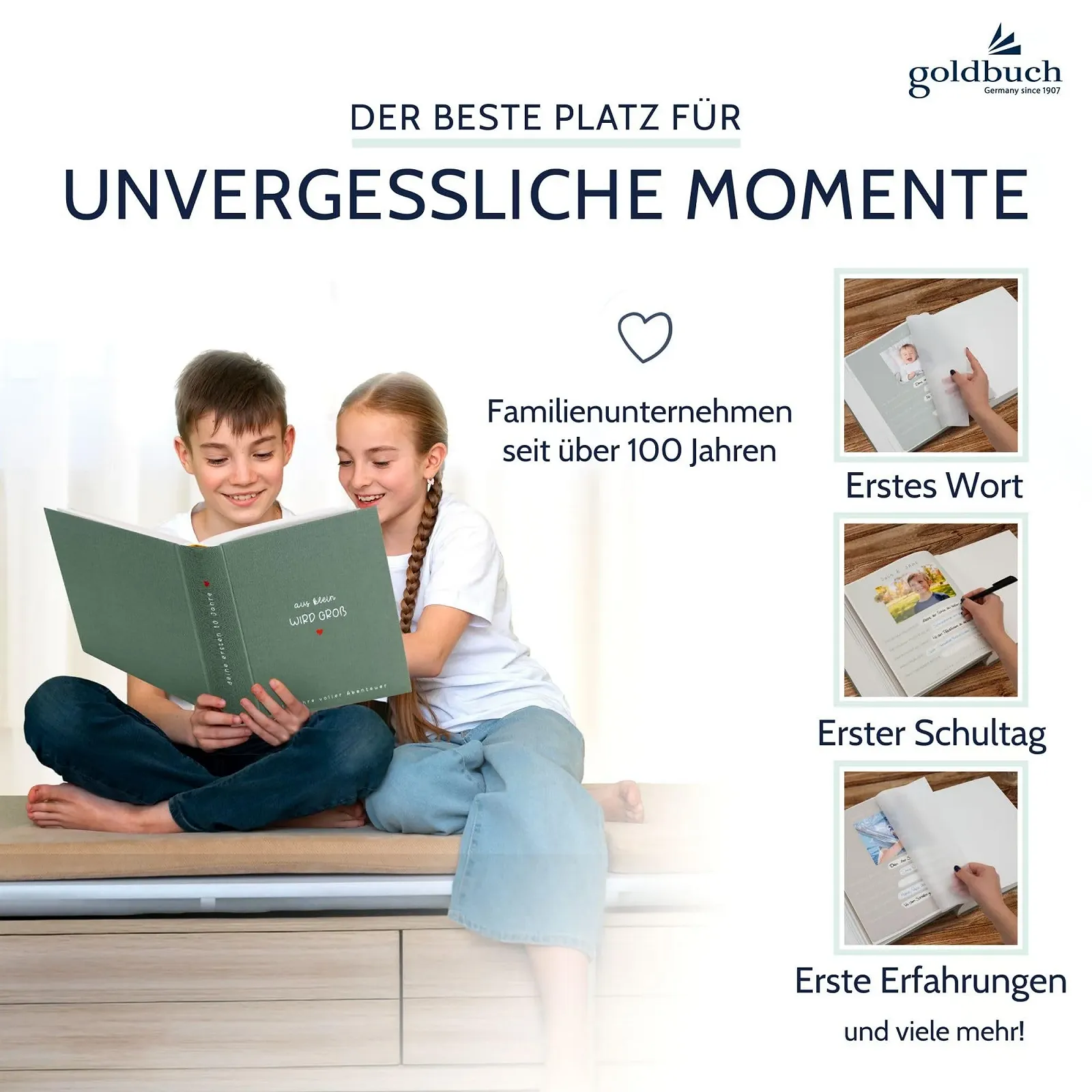 Фотоальбом goldbuch Aus klein wird GRO", 30 x 31 x 6 cm, зеленый, фото №7 Фотоальбом goldbuch Aus klein wird GRO", 30 x 31 x 6 cm, зеленый, фото №7